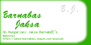 barnabas jaksa business card